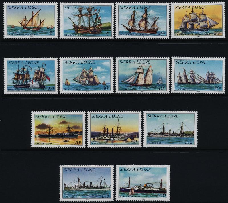 Sierra Leone 639a-52a MNH Ships