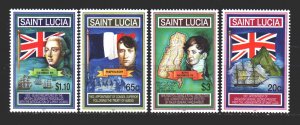 St Lucia. 2001. 1149-52. Napoleon, King George 4, country flags. MNH.