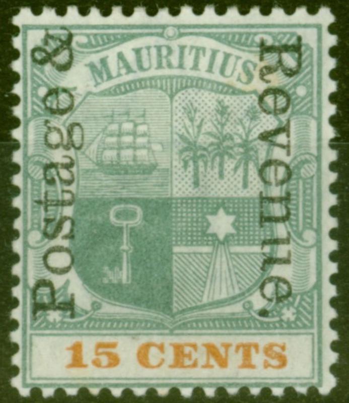 Mauritius 1902 15c Green & Orange SG159 Fine Mtd Mint
