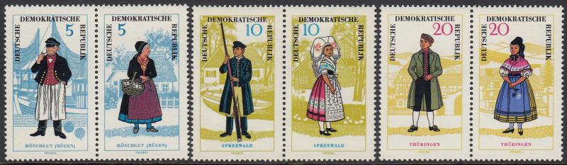 Germany-DDR 740a, 742a, 744a MNH - Regional Costumes