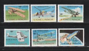 St Thomas and Prince Islands 528-533 Set MNH Planes (B)