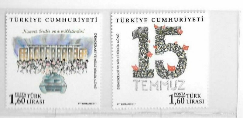 TURKEY / 2017 - (PORT.) DEMOC. AND NATI. SOLID. DAY, Mi: 4348-4351 (Block 165) 
