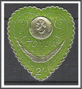 Tonga #138 Embossed Foil Heart MHR