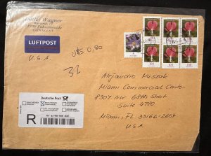 CM) 2002. GERMANY. FLOWERS. ENVELOPE SENT TO USA. XF