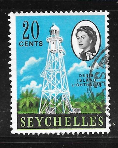 Seychelles 201: 20c Denis Island Lighthouse, used, F-VF