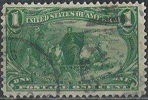 US 285 (used) 1¢ Marquette on the Mississippi (1898)