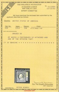 Scott 438 Mint, NH OG Graded 80 Very Fine PF Cert  SMQ $430 (TJ 8/16) 