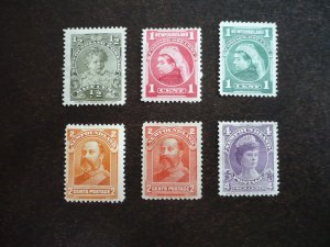 Stamps - Newfoundland - Scott# 78-82,84 - Mint Hinged Part Set of 6 Stamps