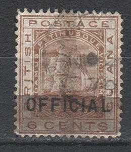 BRITISH GUIANA 1878 SHIP PROVISIONAL 1C/6C 2 HORIZ AND 1 VERT BAR USED