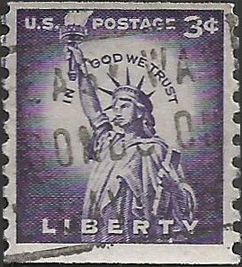 # 1057a DRY PRINT LARGE HOLES USED STATUE OF LIBERTY    