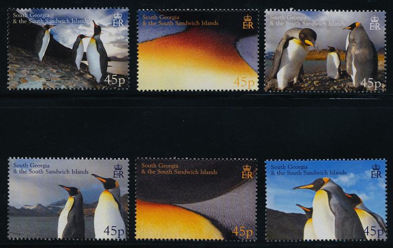 South Georgia 328-33 MNH Birds, Penguins