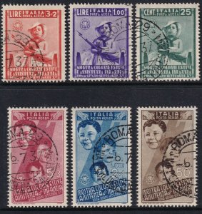 Sc# C89 / C94 Italy 1937 Child Welfare complete airmail set used CV $895.00