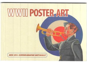 NEW ZEALAND SGSB170 2014  WW11 POSTER ART  BOOKLET  MNH