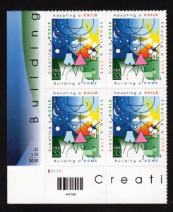 SC# 3398 - (33c) - Adoption - MNH Plate Block/4 - LL # B1111