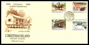 Christmas Island 218-221 U/A FDC