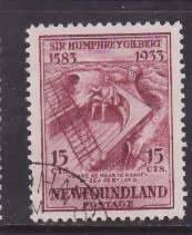 Newfoundland-Sc#222- id19-used 15c claret ship Squirrel-1933-