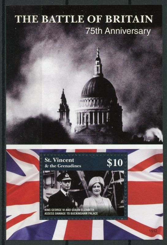 St Vincent & Grenadines 2015 MNH WW2 WWII Battle of Britain 75th 1v S/S Stamps 