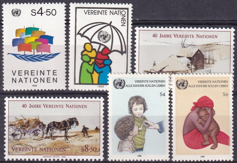 United Nations Vienna #50-3, 55-6  MNH CV $6.75 (Z3177)