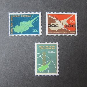 Turkey Kibris 1975 Sc 23-25 set MNH