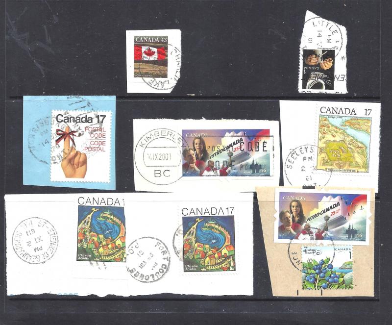 Canada (SEE ALL 3 PICTURES) 24 x TOWN CANCELS ON PIECES (BS12264A)