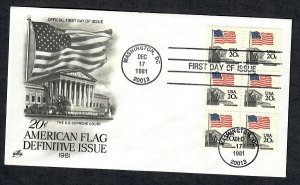 1896a Flag over Supreme Court booklet pane Unaddressed ArtCraft FDC