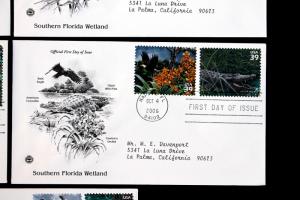 US #4099a-j ADDRESSED ARTCRAFT FDC Set of 5 Southern Florida Wetland 2006