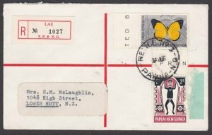 PAPUA NEW GUINEA 1966 Registered cover ex LAE Relief No.3 cds...............U946