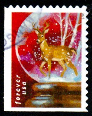New-2023 - (66c) - Snow Globes - Reindeer - Used Single - Off Paper