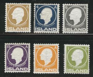 Iceland Scott 86-91 MH* 1911 Jon Sigurdsson set CV $75.50