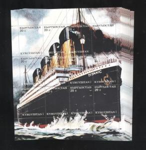 KYRGYZSTAN SHEET TITANIC SHIPS