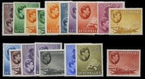 Seychelles #125a/148, 1938-41 George VI, 18 values, few hinged, mostly never ...