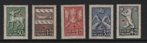 Finland    #B49-B53  MH   1942  Red Cross