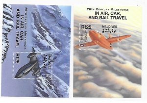 Maldives Maldive islands 2000 Airplane Blackbird S/S Sc 2500-2501 MNH C3