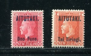 Aitutaki 17 - 18 Stamps Mint Hinged  