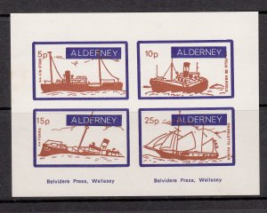 Alderney 1979 Shipwrecks sheetlet of 4 Unmounted mint NHM