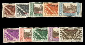 French Polynesia 126-135, $378, 1941 France Libre, hinged