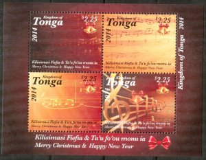 Tonga 2014 Music Christmas S/S MNH