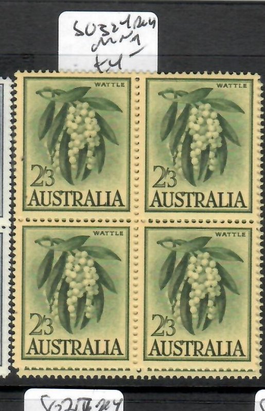 AUSTRALIA FLOWER   2/3    SG  SG 324  BLOCK OF 4   MNH  PPP0529H