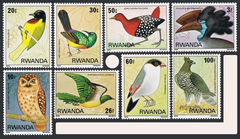 Rwanda 943-950,MNH.Michel 1019-1026. Birds of the Nyungwe Forest.1980