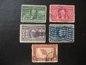 1904  SET OF 5  USED SCOTT # 323 TO # 327 SCV 92.00