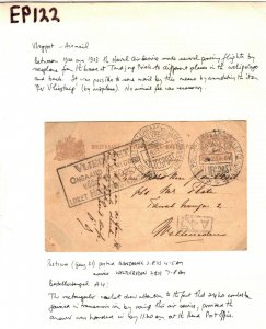 DUTCH EAST INDIES Card Early AIR MAIL Bandong Weltevreden 1923 Vliegpost EP122