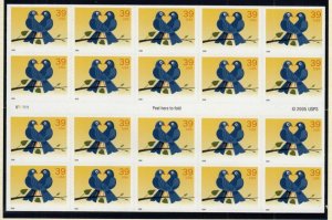 2006 Love & Bluebirds Sc 4029a 39c booklet pane of 20 plate number S11111