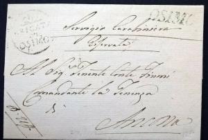 Italy Entire BRIGATA DI OSIMO  to Ancona Military Postal History Cover