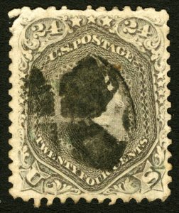 #78a 1862 24c Grayish Lilac Washington Used Segmented Cancel