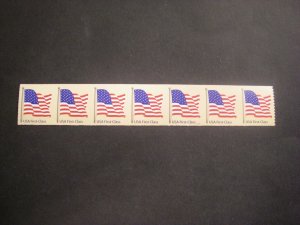 Scott 4133, 41c nondenominated Flag, PNC5 in strip of 7, #S1111, MNH Coil BEAUTY