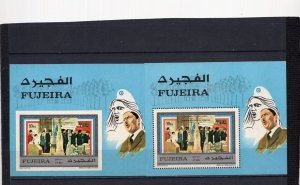 FUJEIRA 1971 FAMOUS PEOPLE/CHARLES DE GAULLE SET OF 2 S/S PERF. & IMPERF. MNH