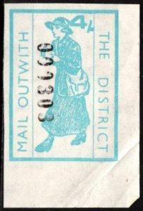 1971 Great Britain Postal Strike 4 Shillings Bannockburn Mail Outwith District