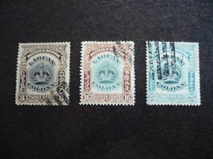 Stamps - Labuan - Scott# 100a,105,107 - Used Part Set of 3 Stamps