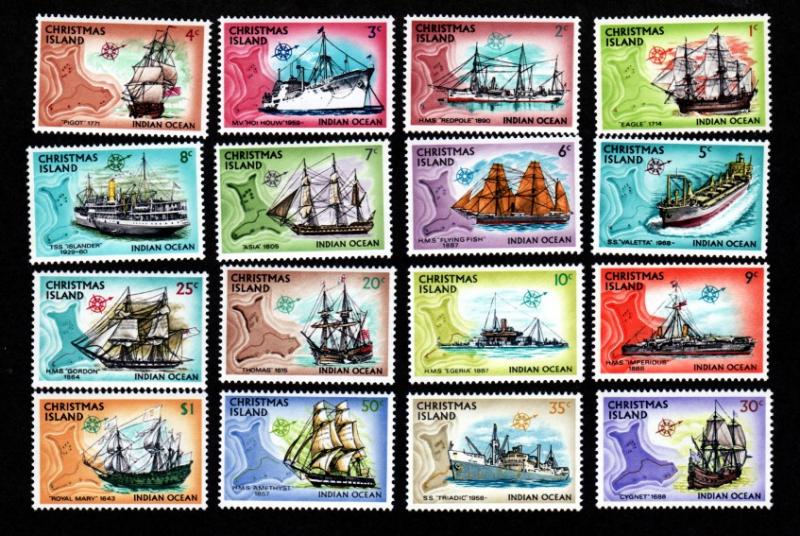 Christmas Island # 39-54 Mint Ships x!