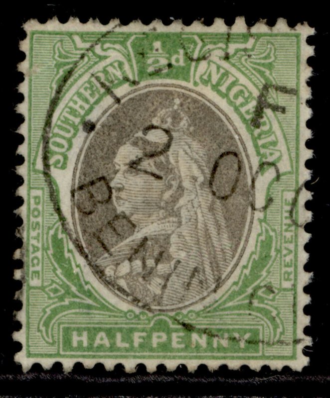 SOUTHERN NIGERIA EDVII SG1a, ½d sepia & green, FINE USED.